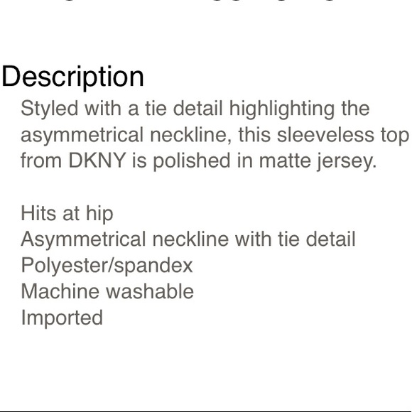 DKNY White Asymmetric Tie-Neck Blouse Sleeveless - Picture 4 of 9